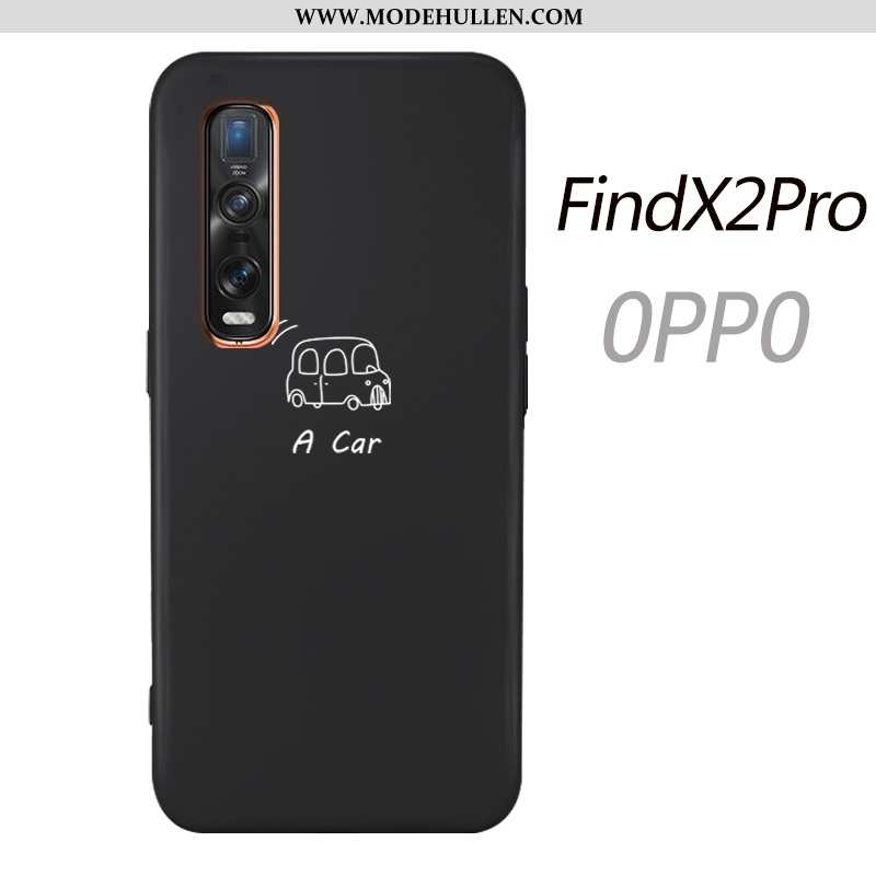 Hülle Oppo Find X2 Pro Dünne Silikon Handy Schwarz Einfach Karikatur Super