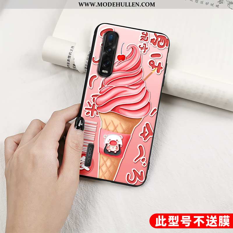 Hülle Oppo Find X2 Pro Nette Trend Karikatur Weiche Case Prägung Anti-sturz Grün