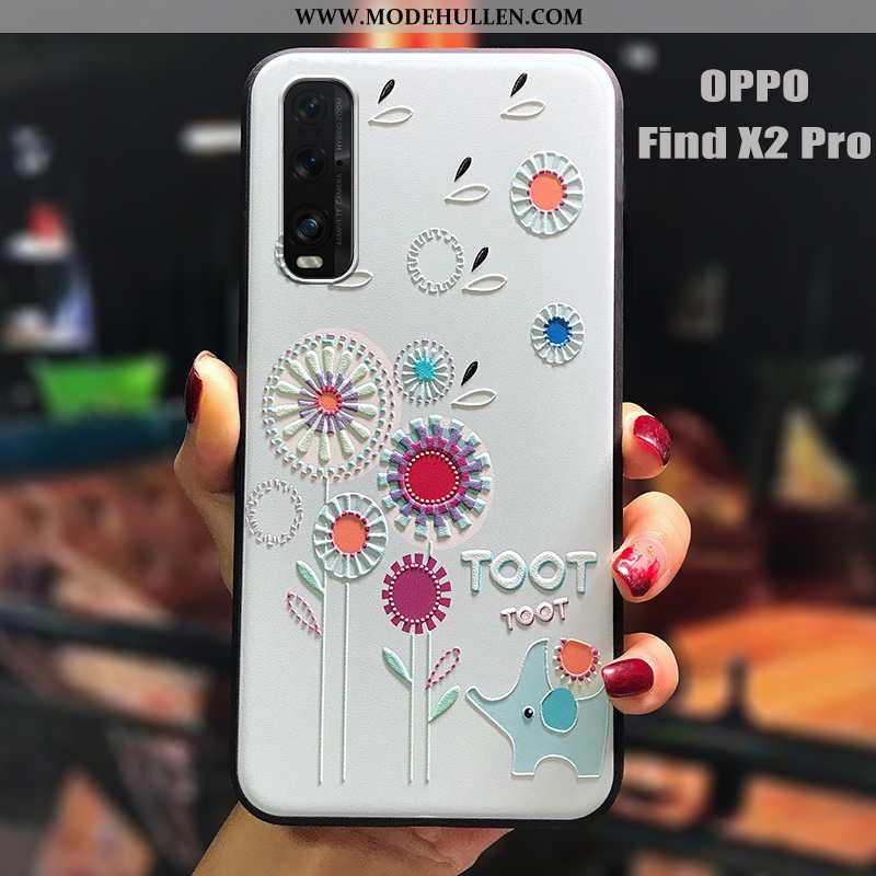 Hülle Oppo Find X2 Pro Prägung Karikatur Mini Rosa Nette Alles Inklusive Weiche