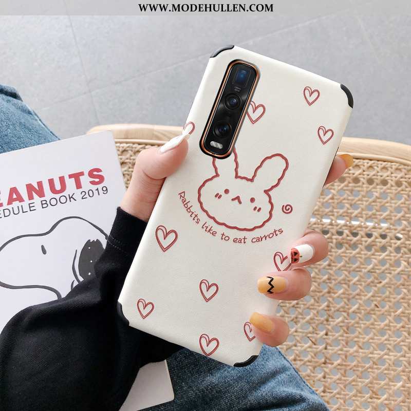 Hülle Oppo Find X2 Pro Schutz Mode Liebhaber Karikatur Weiß Case Weiße