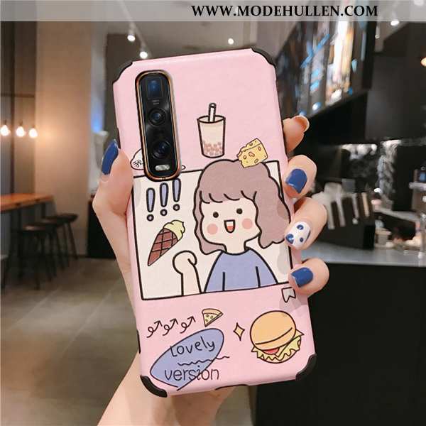 Hülle Oppo Find X2 Pro Schutz Mode Liebhaber Karikatur Weiß Case Weiße