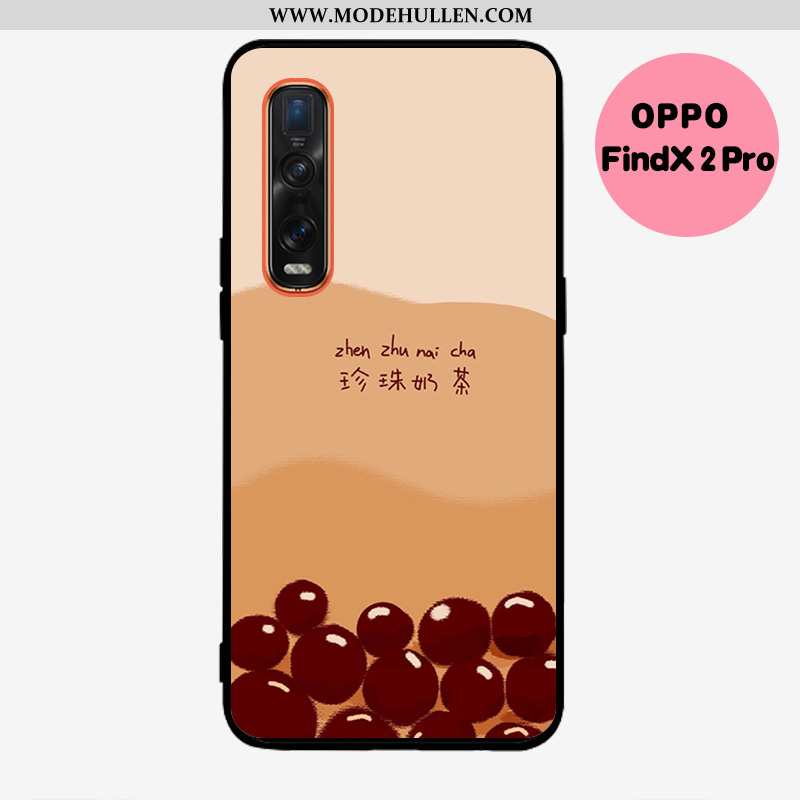 Hülle Oppo Find X2 Pro Silikon Nubuck Wind Weiche Anti-sturz Khaki Rot