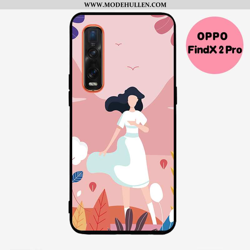 Hülle Oppo Find X2 Pro Weiche Silikon Nubuck Mini Wind Grün Handy