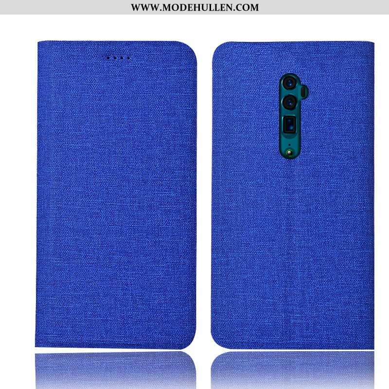 Hülle Oppo Reno 10x Zoom Schutz Baumwolle Und Leinen Case Grau Handy Anti-sturz