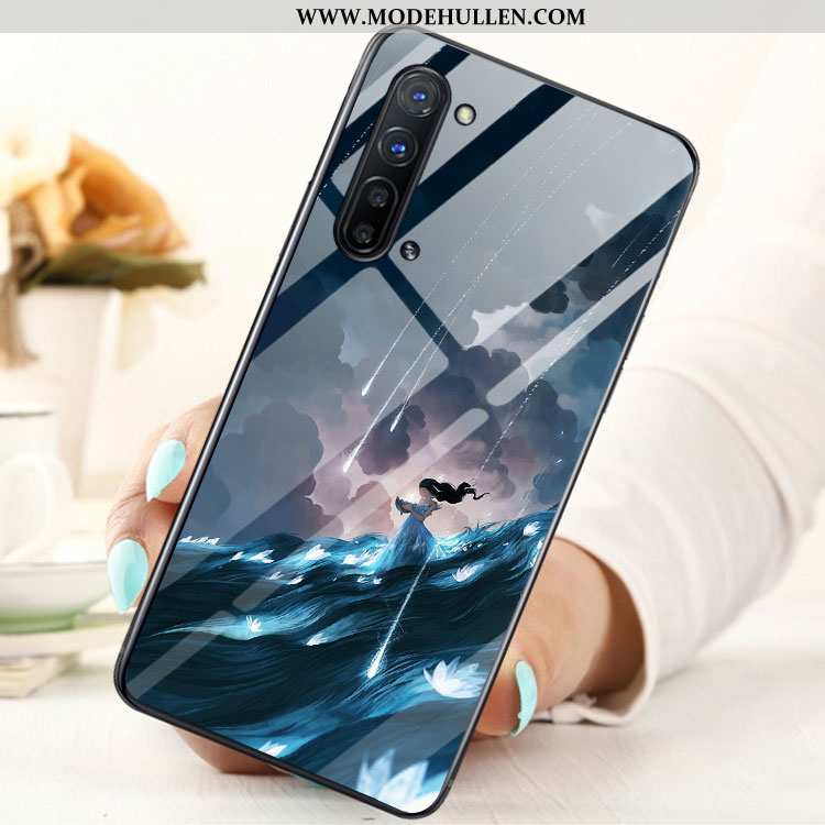 Hülle Oppo Reno 3 Glas Case Blau Handy