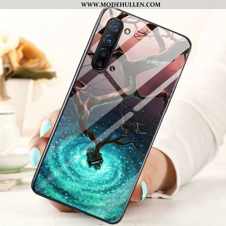 Hülle Oppo Reno 3 Glas Case Blau Handy