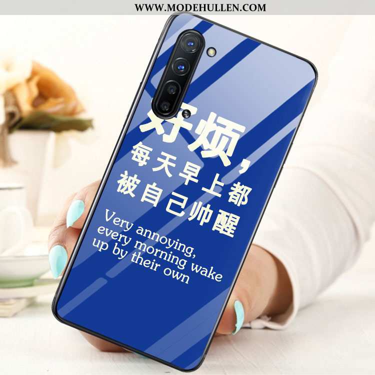 Hülle Oppo Reno 3 Glas Case Blau Handy