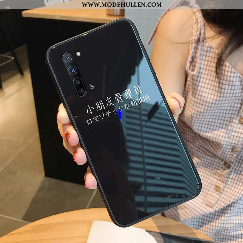 Hülle Oppo Reno 3 Glas Persönlichkeit Handy Case Schutz Liebhaber Schwarz