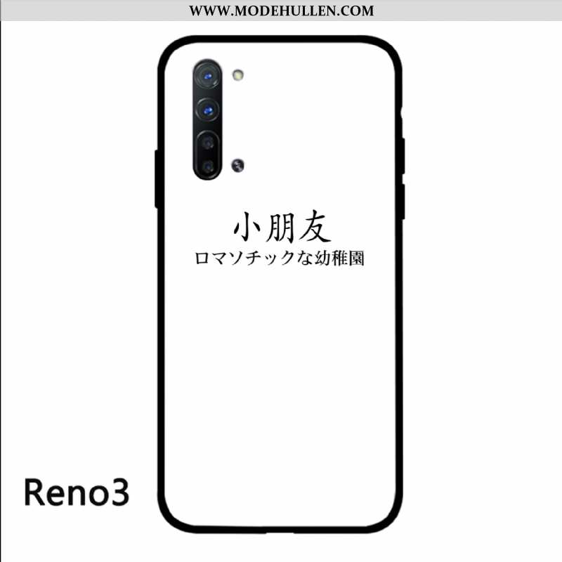 Hülle Oppo Reno 3 Glas Persönlichkeit Handy Case Schutz Liebhaber Schwarz