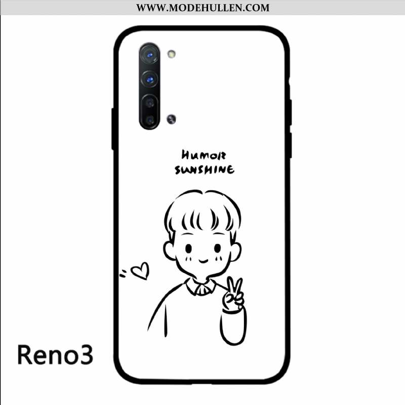 Hülle Oppo Reno 3 Glas Persönlichkeit Netto Rot Kreativ Schutz Kunst Weiße