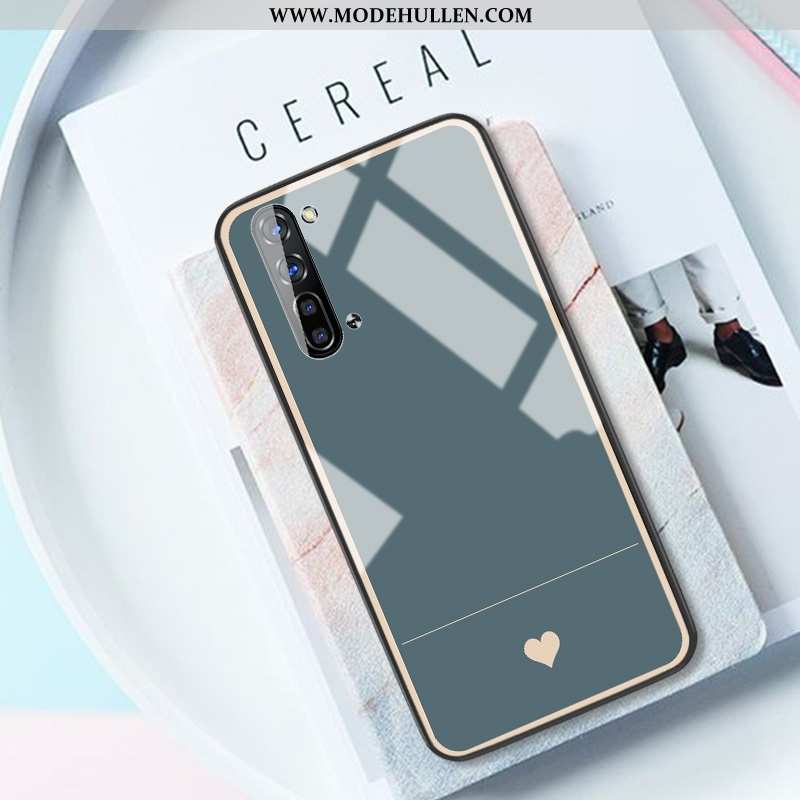 Hülle Oppo Reno 3 Glas Silikon Frisch Liebe Spiegel Case Mini Grau