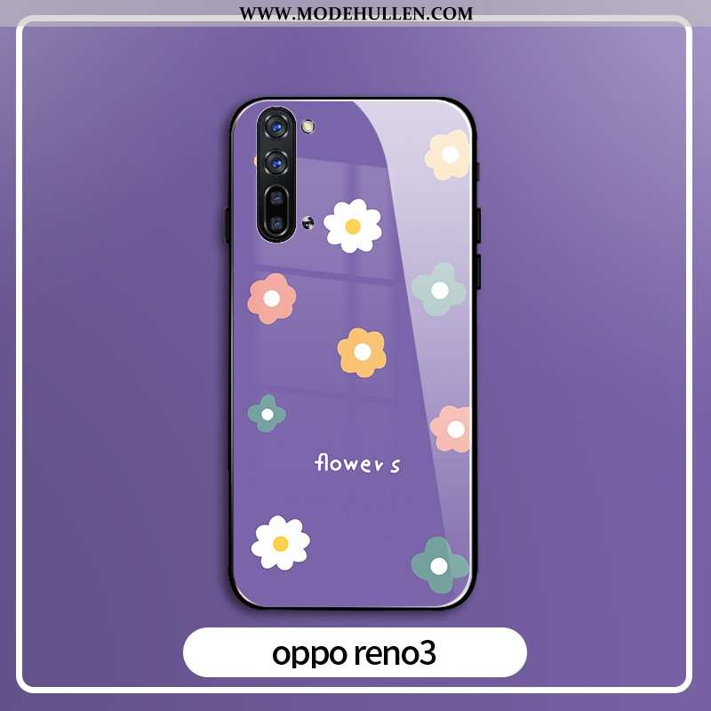 Hülle Oppo Reno 3 Kreativ Silikon Licht Handy Schutz Anti-sturz Lila