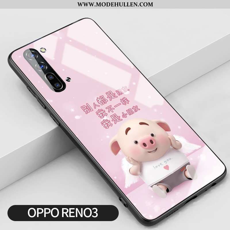 Hülle Oppo Reno 3 Kreativ Trend Anti-sturz Blumen Rosa Glas