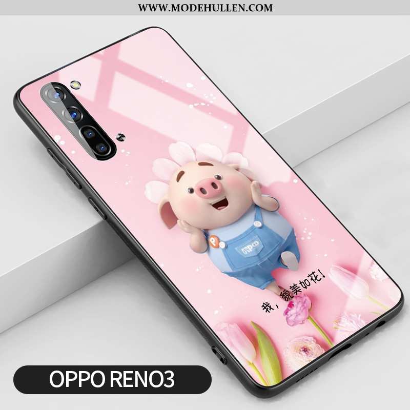 Hülle Oppo Reno 3 Kreativ Trend Anti-sturz Blumen Rosa Glas