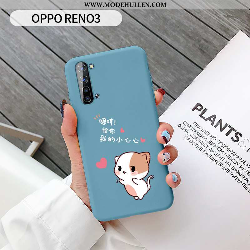 Hülle Oppo Reno 3 Persönlichkeit Kreativ Rosa Nubuck Katzen Schutz