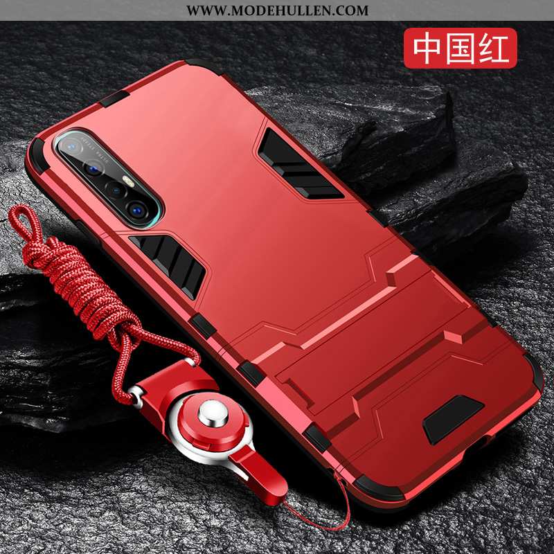 Hülle Oppo Reno 3 Pro Dünne Silikon Handy Anti-sturz Rot Super Rote