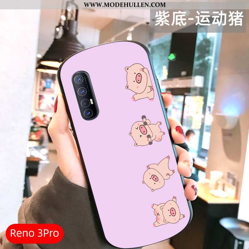 Hülle Oppo Reno 3 Pro Glas Mode Bogen Dünne Einfassung Wind Case Rosa