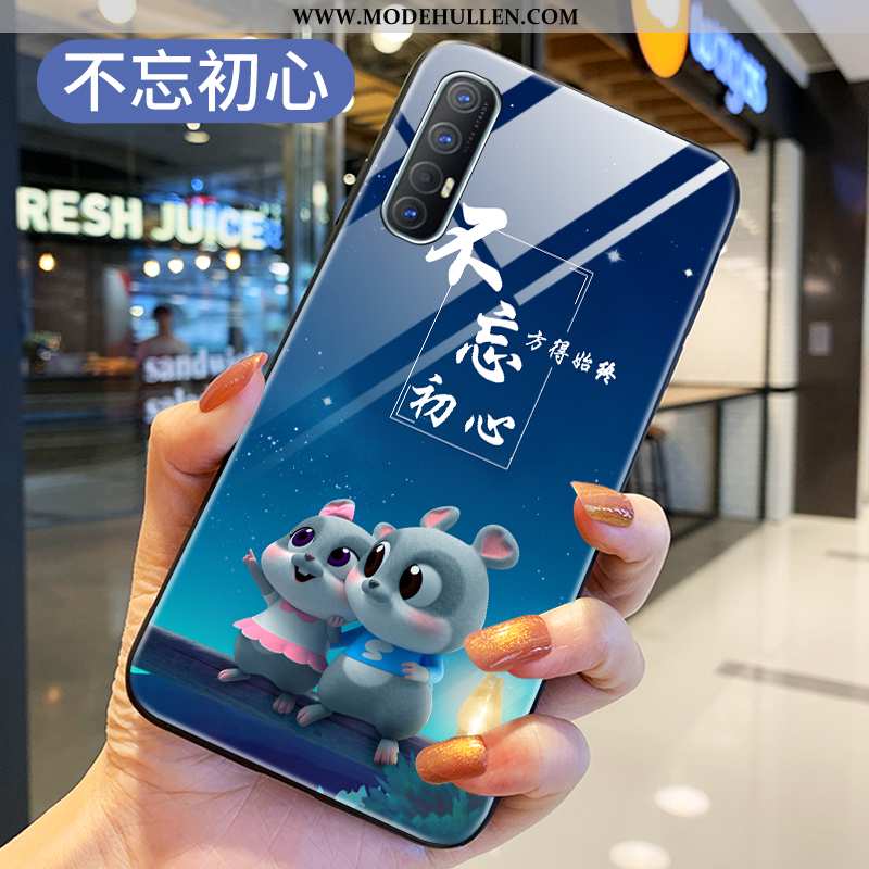 Hülle Oppo Reno 3 Pro Glas Schutz Handy Blau Case Anti-sturz