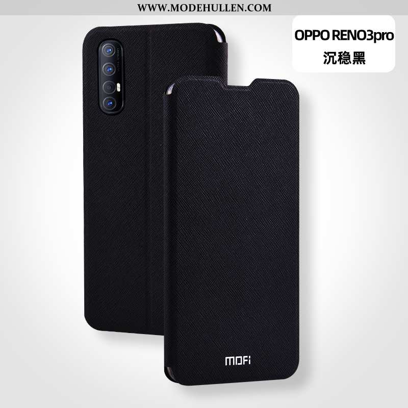 Hülle Oppo Reno 3 Pro Lederhülle Silikon Case Schutz Anti-sturz Clamshell Rosa