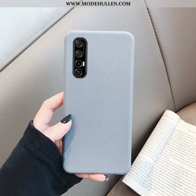 Hülle Oppo Reno 3 Pro Mode Nubuck Case Weiche Handy Schutz Grau