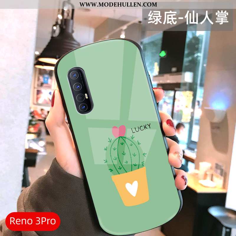 Hülle Oppo Reno 3 Pro Schutz Glas Einfassung Netto Rot Super Anti-sturz Grün