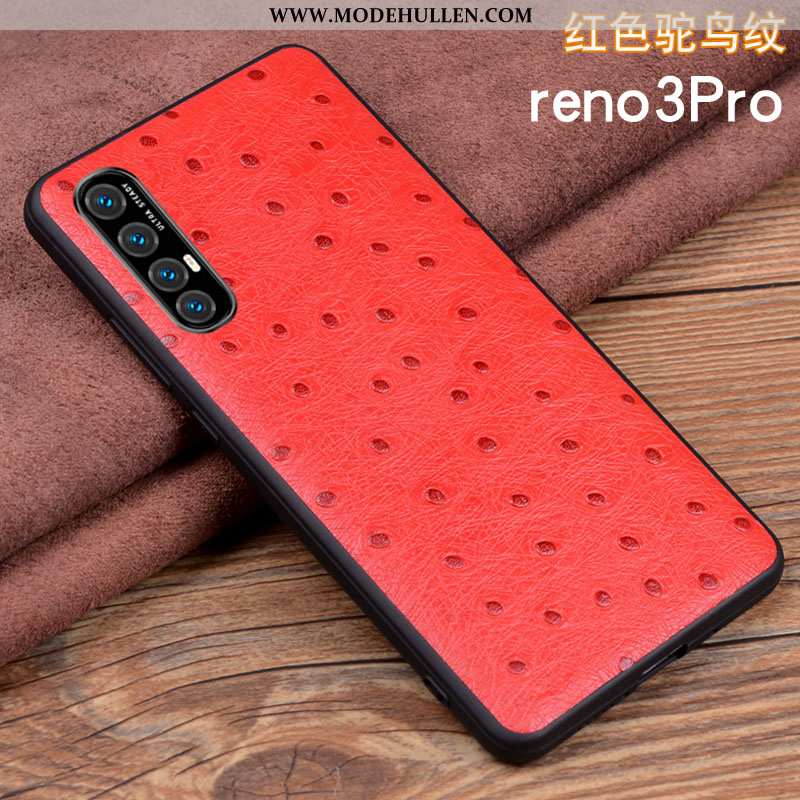 Hülle Oppo Reno 3 Pro Schutz Lederhülle Netto Rot Echt Leder Blau Business Leichtgewicht