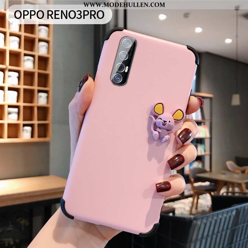 Hülle Oppo Reno 3 Pro Schutz Nubuck Netto Rot Silikon Blau Mini