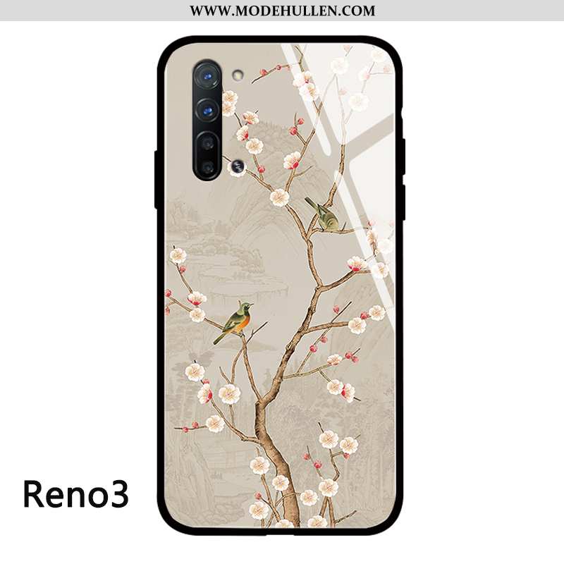 Hülle Oppo Reno 3 Silikon Schutz Case Anti-sturz Persönlichkeit Netto Rot Kreativ Beige