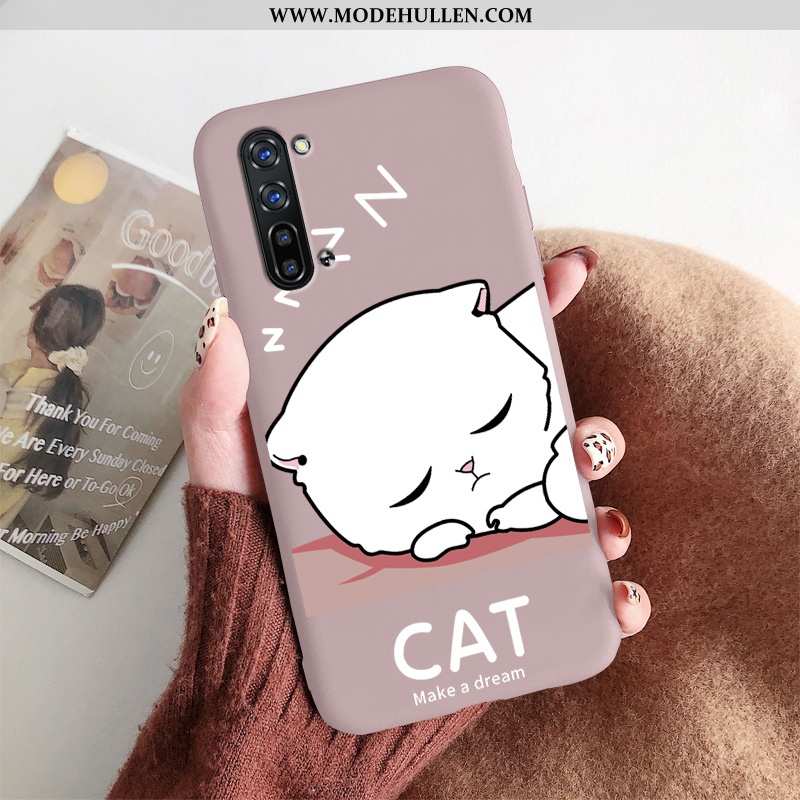 Hülle Oppo Reno 3 Silikon Schutz Liebhaber Katzen Weiche Case Nette Rosa