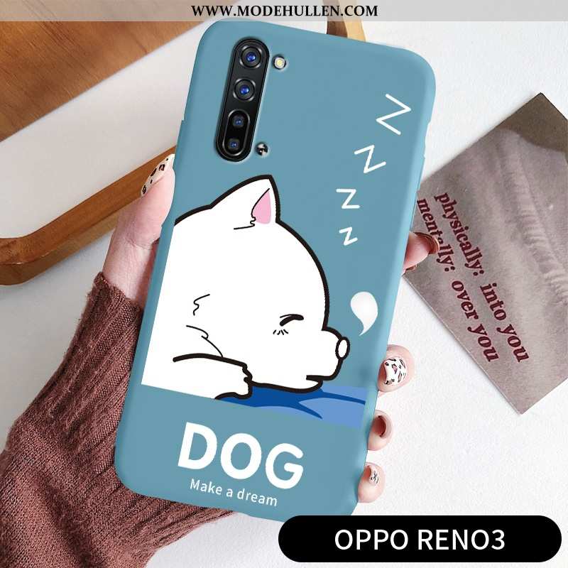 Hülle Oppo Reno 3 Silikon Schutz Liebhaber Katzen Weiche Case Nette Rosa