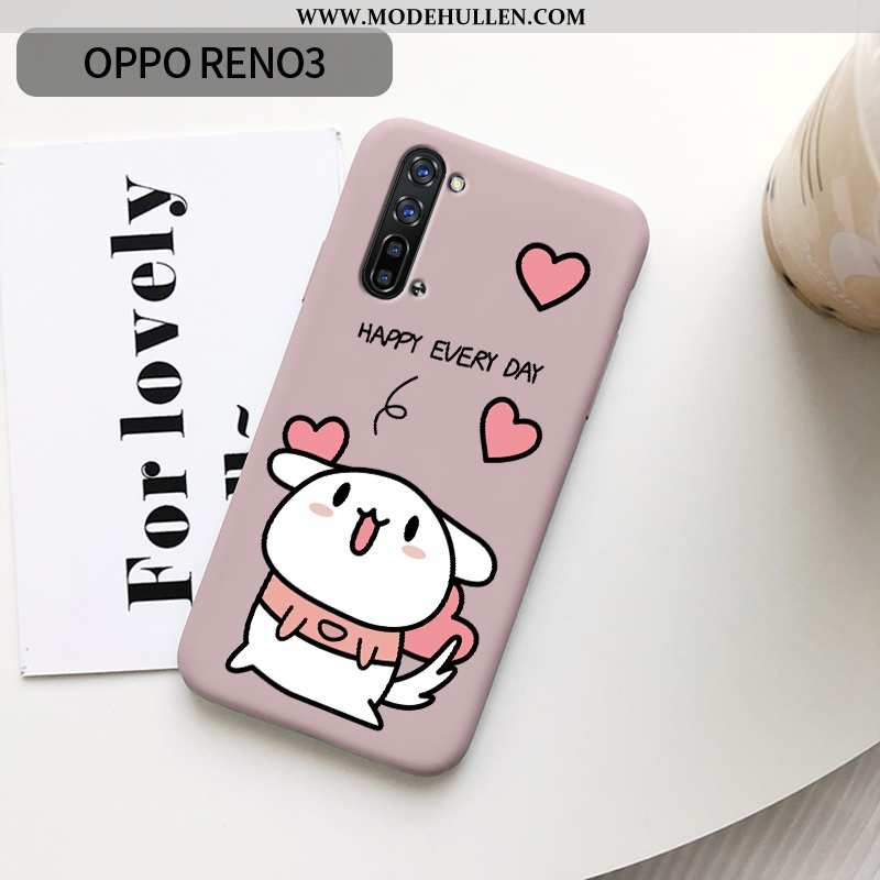 Hülle Oppo Reno 3 Super Weiche Schutz Liebe Nette Case Handy Rosa