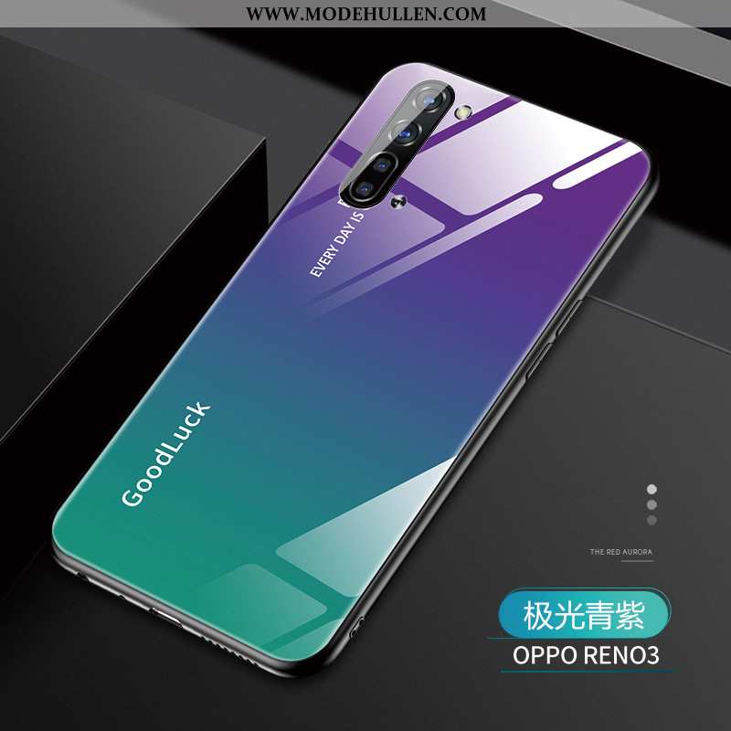 Hülle Oppo Reno 3 Weiche Silikon Trend Farbverlauf Lila Schutz Alles Inklusive