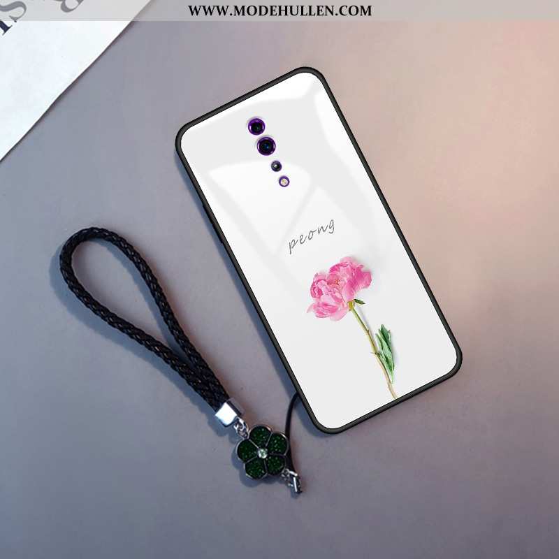 Hülle Oppo Reno Z Schutz Glas Blätter Weiche Mini Frisch Weiß Weiße