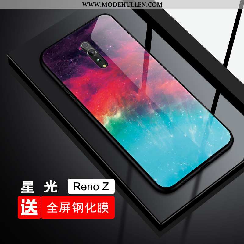 Hülle Oppo Reno Z Schutz Glas Netto Rot Trend Handy Temperieren Blau