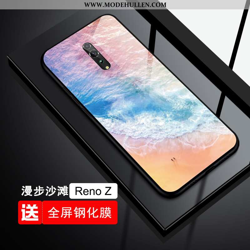 Hülle Oppo Reno Z Schutz Glas Netto Rot Trend Handy Temperieren Blau