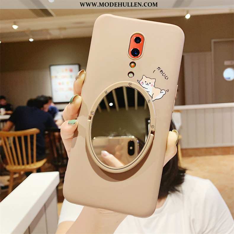 Hülle Oppo Reno Z Silikon Strasssteinen Persönlichkeit Trend Einfassung Handy Case Beige