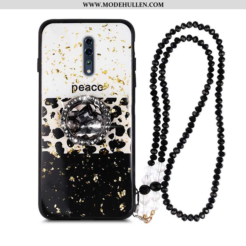 Hülle Oppo Reno Z Strass Mode Muster Schwarz Case Handy Anti-sturz