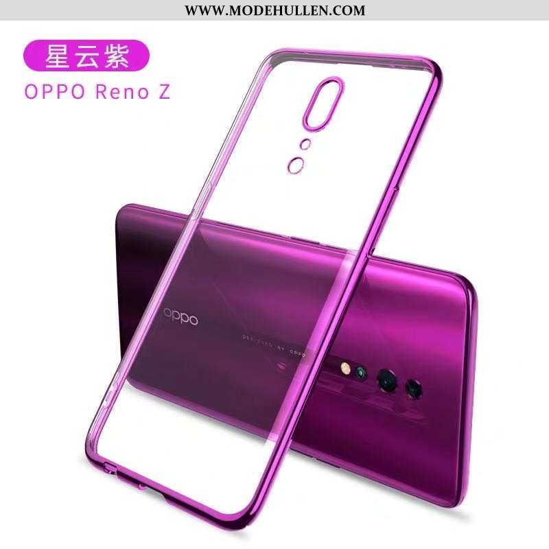 Hülle Oppo Reno Z Transparent Kreativ Schutz Silikon Netto Rot Super Anti-sturz Lila