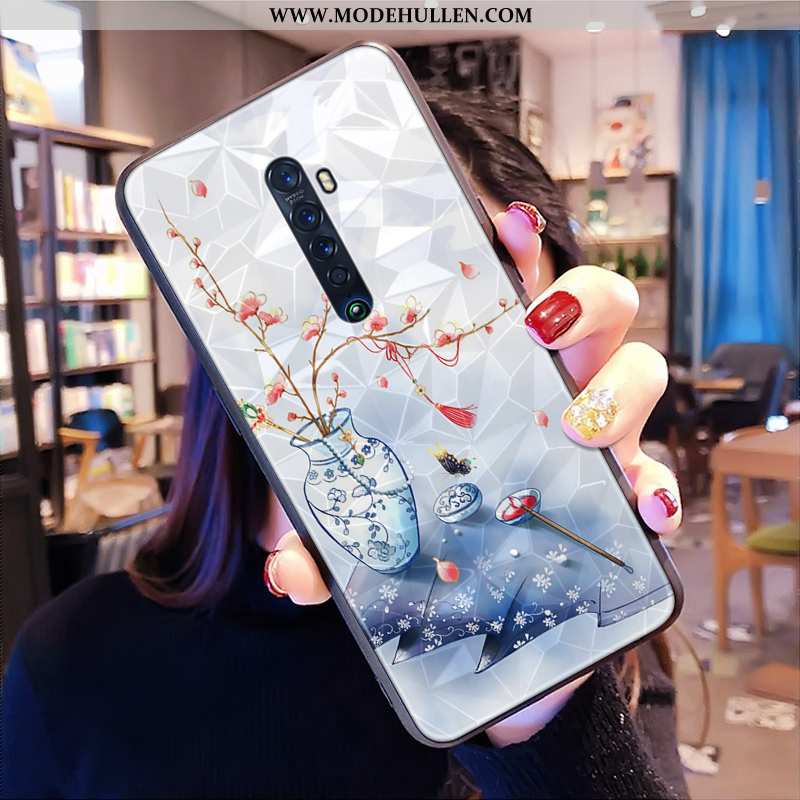 Hülle Oppo Reno2 Persönlichkeit Muster Chinesische Art Alles Inklusive Trend Diamantform Blau