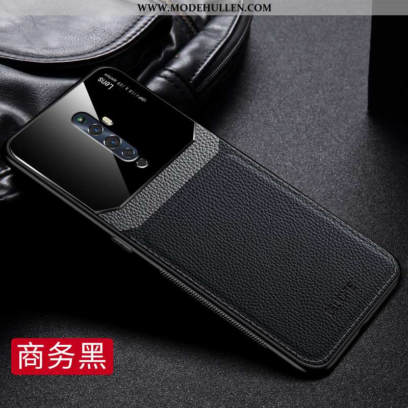 Hülle Oppo Reno2 Z Leder Muster Kreativ Einfach Trend Silikon Mode Dunkelblau