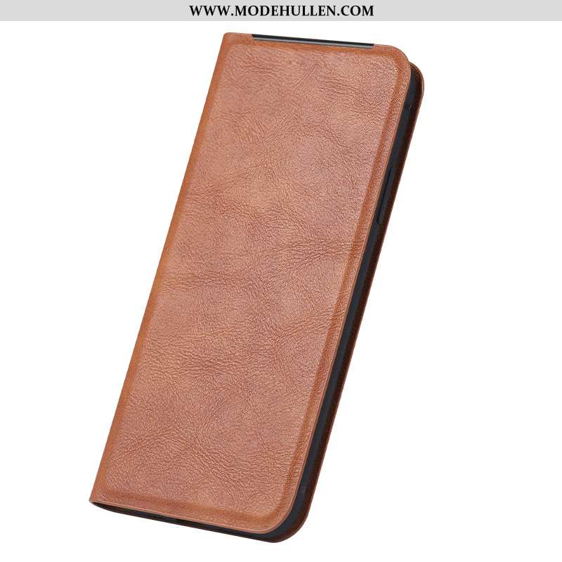 Hülle Oppo Reno2 Z Nubuck Silikon Braun Handy Clamshell Einfassung Case