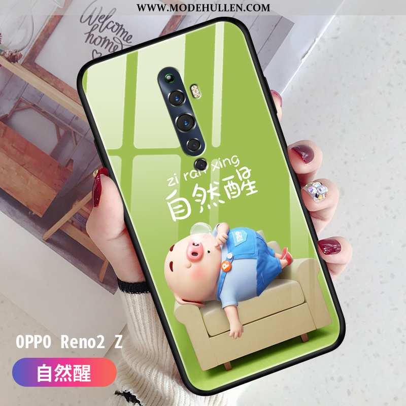 Hülle Oppo Reno2 Z Trend Weiche Dünne Nette Karikatur Liebhaber Grün