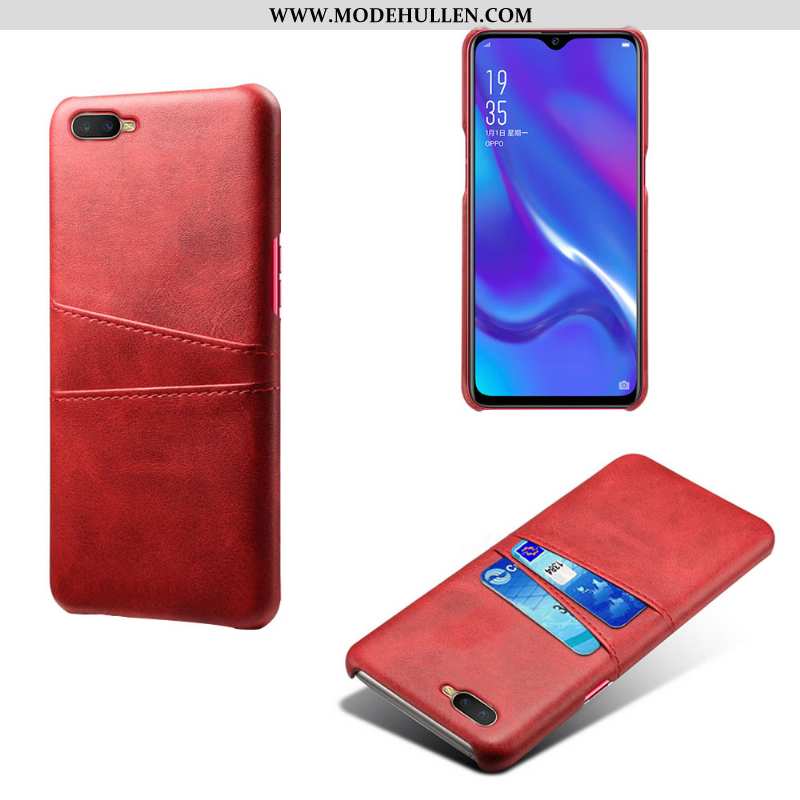 Hülle Oppo Rx17 Neo Leder Schutz Case Karte Handy Grau