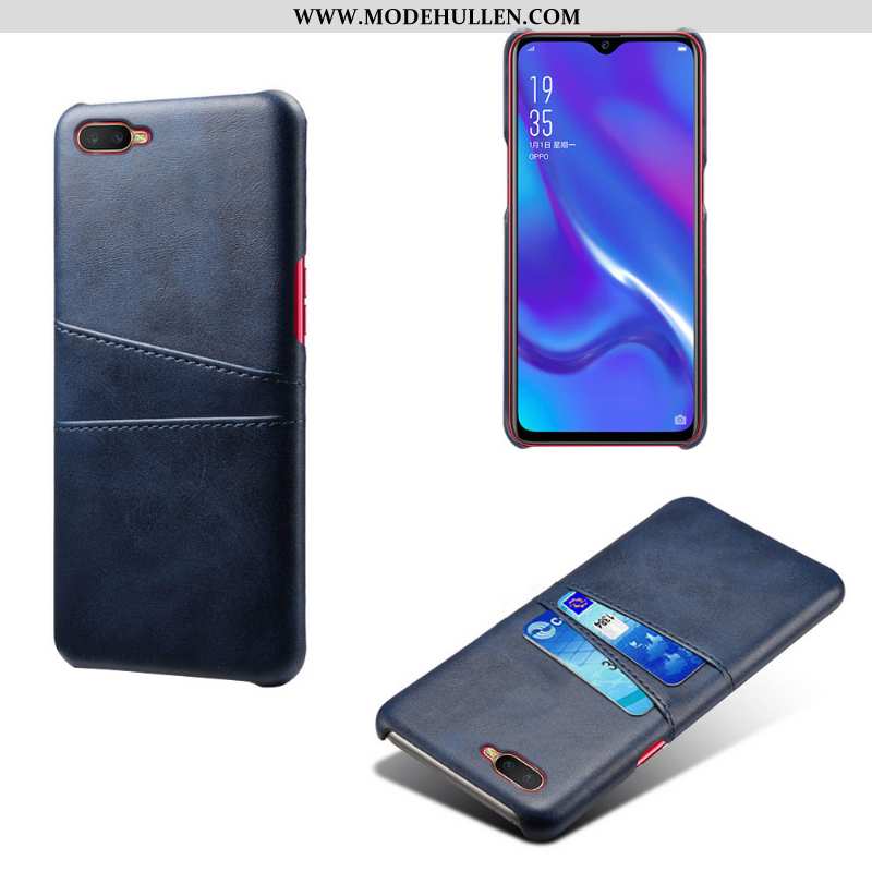 Hülle Oppo Rx17 Neo Leder Schutz Case Karte Handy Grau