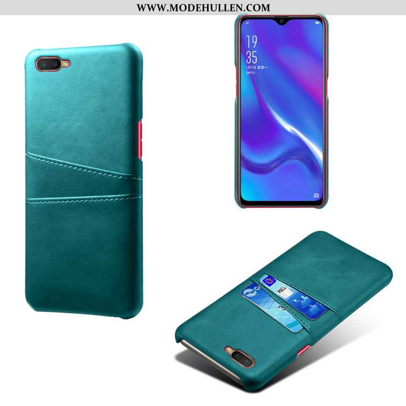 Hülle Oppo Rx17 Neo Leder Schutz Case Karte Handy Grau