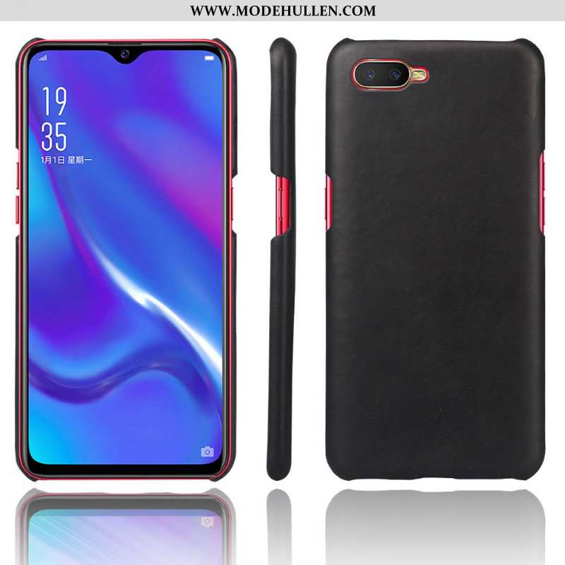 Hülle Oppo Rx17 Neo Leder Trend Case Braun Schutz Handy