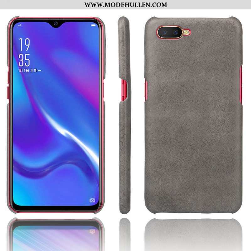 Hülle Oppo Rx17 Neo Leder Trend Case Braun Schutz Handy