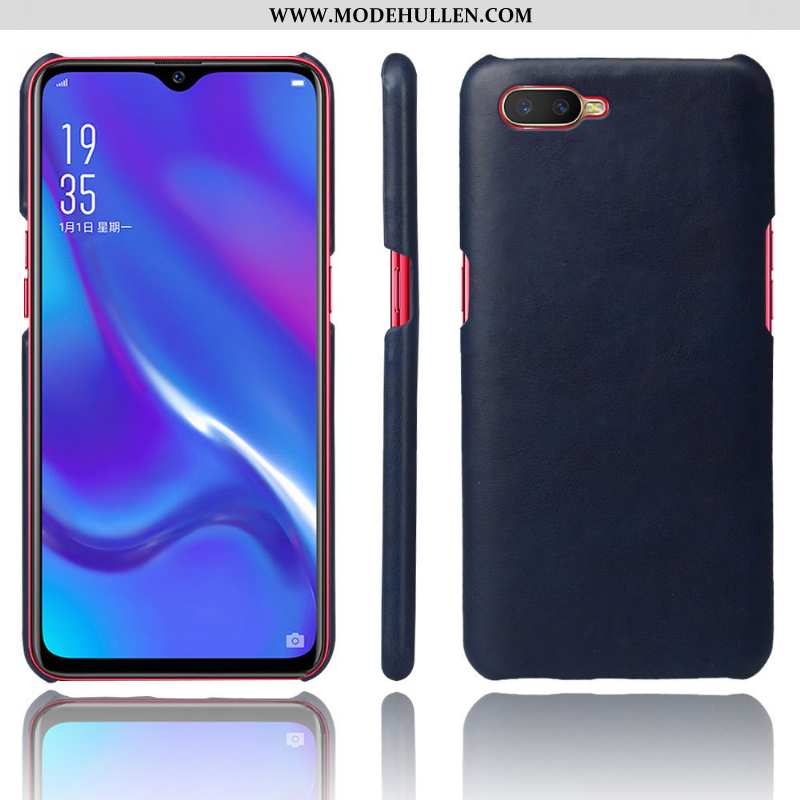 Hülle Oppo Rx17 Neo Leder Trend Case Braun Schutz Handy