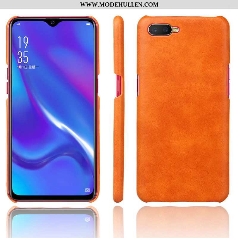 Hülle Oppo Rx17 Neo Leder Trend Case Braun Schutz Handy