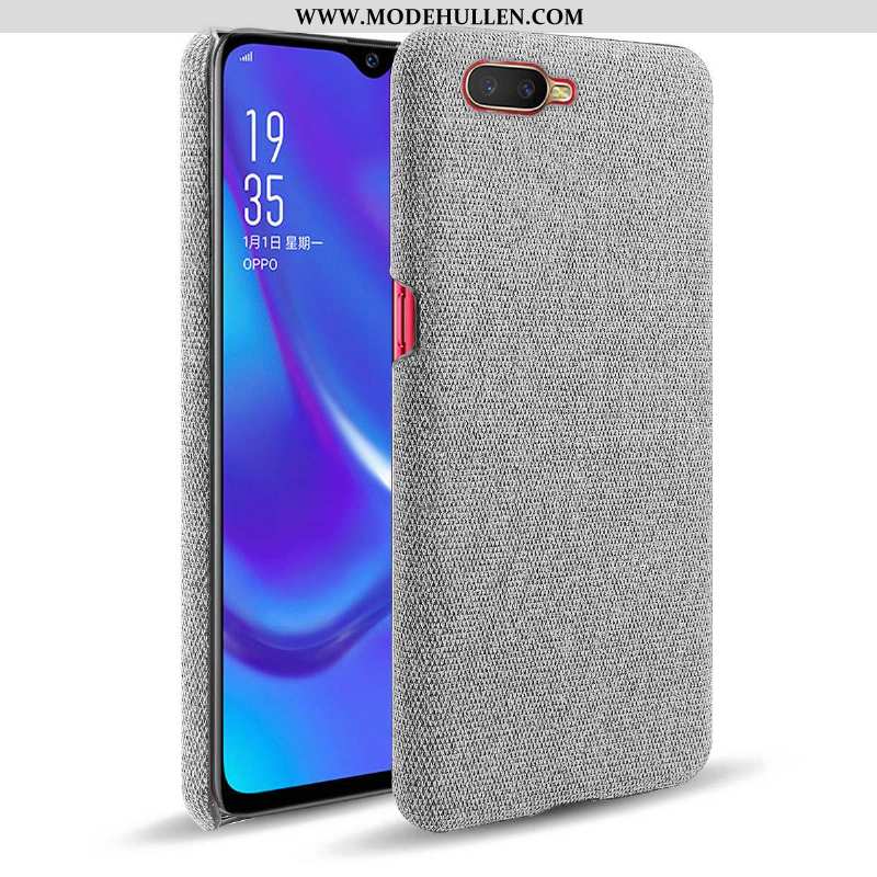 Hülle Oppo Rx17 Neo Schutz Case Stoff Handy Weinrot Anti-sturz Burgund